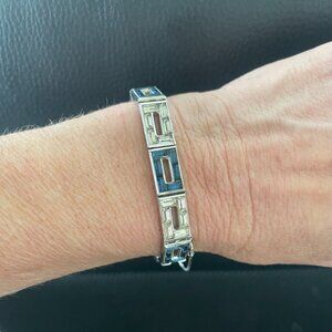 Engel Brothers RARE vintage Art Deco sapphire blue & clear rhinestone bracelet